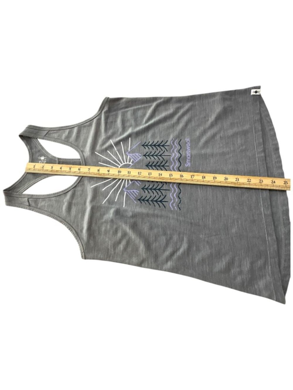 Smartwool Merino Sport 150 Mountain Morning Tank Top Women Medium Gray Racerback - Picture 9 of 10
